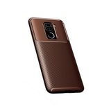 Pilanix Xiaomi Redmi Note 9 Kılıf Karbon Desenli Lux Negro Silikon Kahverengi