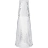 Pilastro Oluklu Cam Sürahi 1l, Art Deco Stil, Danimarka Tasarımı, Bulaşık Makinesinde Yıkanabilir - Beyaz - 1 lt