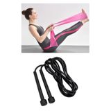 Pilates Bandı Egzersiz Direnç Lastiği Yoga Bandı Ve Atlama Ipi Uzunluğu Ayarlanabilir