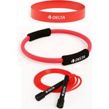 Pilates Çemberi & Kardiyo Seti – Atlama Ipi, Hafif Loop Band ve 35 cm Pilates Çemberi Takımı - Pembe