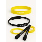 Pilates Çemberi & Kardiyo Seti – Atlama Ipi, Hafif Loop Band ve 35 cm Pilates Çemberi Takımı - Siyah