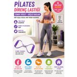 Pilates Direnç Lastiği 8 Şekilli Egzersiz Bandı Evde Spor Fitness Esneme Ve Duruş Destekli