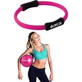 Pilates Egzersiz Çemberi, 20 cm Mini Pilates Topu Over Ball Plates Seti - Pembe