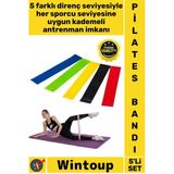 #Pilates Fitness Egzersiz Direnç Lastiği Seti Kondisyon Spor Aerobik Bant 5'Li Pilates Yoga Bandı