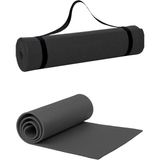 Pilates Minderi Yoga Minderi Taşıma Askılı Pilates Minderi Pilates Matı Yoga Matı 6 mm Özel Dolgu - Siyah