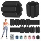 Pilates, Yoga, Barre, Üniseks Kol/Bacak Ağırlıkları 1 lbs, Ev Spor Salonu, Seyahat Egzersizi, Kuvvet Antrenmanı, Güvenli Fit Giyilebilir Bantlar (2'li Set)