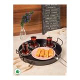Pilea 37Cm Tel Kulplu Servis Tepsi Baskısız