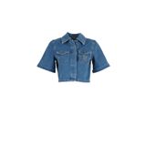 Pilea Lysia Crop Mavi Denim Ceket
