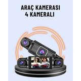 Pileli Store 170° Geniş Açı 4 Kameralı Araç Kamerası Hareket Algılamalı