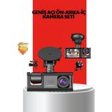 Pileli Store 170° Geniş Açı Ön-Arka-Iç Kamera Seti – Tam Kapsamlı Araç Güvenliği