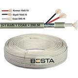 Pileli Store 2+1 100 Metre 0,50 Cctv Kamera Kablosu KD-1393