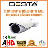 Pileli Store 2mp Ahd 1080P 42 LED Metal Kasa Dış Ortam Güvenlik Kamerası