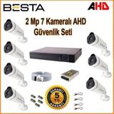 Pileli Store 2mp Ahd 1080P Gece Görüşlü 7 Kameralı Güvenlik Sistemi Su Geçirmez Kamera Seti