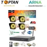 Pileli Store 4 Kameralı Güvenlik Seti - 5mp Sony Lensli Full Hd Gece Renkli Görüşlü Güvenlik Kamerası Sistemi Cepten Izle