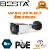 Pileli Store 4K 5 Mp 1440P 42 Ir LED Ip Poe Bullet Güvenlik Kamerası KD-1436