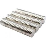 Pileli Store 50 Adet 10X2MM Yuvarlak Neodyum Mıknatıs Güçlü Magnet Nikel Kaplamalı