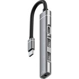 Pileli Store Ally 4in1 Type-C+3.5mm+Usb Girişli Çoğaltıcı Adaptör Çevirici Hub