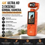 Pileli Store Ally Q8 Pocketpro 4K Dijital Vlog Kamerası - Turuncu