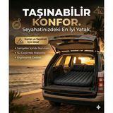Pileli Store Araç Içi Şişme Yatak Araba ve Kamp Yatağı Çanta Elektrikli Pompa Tamir Kiti ve Yastıklı Yatak Seti