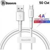 Pileli Store Baseus Mini White Micro USB 4A Oppo Vıvo Dash USB Şarj Kablosu 0.5cm - Beyaz