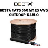 Pileli Store Cat6 500MT 23AWG Outdoor Siyah Ip Kamera Kablosu