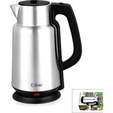 Pileli Store Çelik - Sürahi Model Kettle Elektrikli Su Isıtıcısı Paslanmaz Çelik Gizli Rezistans 360° 2.2lt 1500W KK-3334 (4887)