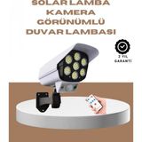 Pileli Store Güneş Enerjili LED Lamba + Güvenlik Kamerası Görünümlü– 5-8 M Hareket Algılamalı, Beyaz Işık