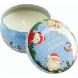 Pileli Store Kardan Adam Yılbaşı Kapaklı Mum 6 cm - Mavi