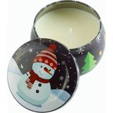 Pileli Store Kardan Adam Yılbaşı Kapaklı Mum 8 cm - Lacivert