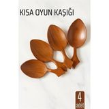 Pileli Store Kısa Oyun Kaşığı Halk Oyunu Kaşığı - Kına Kaşığı Kısa Saplı Zeybek Oyun Kaşığı 4 Adet