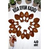 Pileli Store Kısa Oyun Kaşığı Halk Oyunu Kaşığı - Kına Kaşığı Kısa Saplı Zeybek Oyun Kaşığı 40 Adet