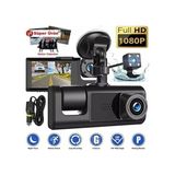 Pileli Store LCD Ekranlı 1080P 3 Kameralı Araç Içi Kamera Geri Görüş Destekli Gece Görüşlü G Sensörl - Renkli