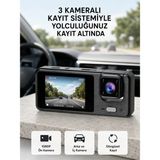 Pileli Store Park Modlu 3 Kameralı Araç Kayıt Cihazı 1080P Ön Kamera 2’’ Ekran - Renkli