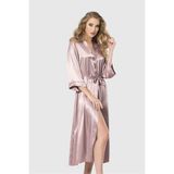 Pileli Store Vizon Uzun Saten Sabahlık - XL