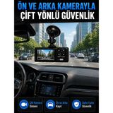 Pileli Store Wifi Çift Kameralı Araç Içi Kayıt Kamerası 1080P Full Hd 170° Geniş Açılı Araç Kamerası