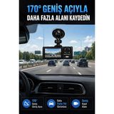 Pileli Store Wifi Destekli Araç Içi Kamera Çift Kameralı Full Hd 1080P 170° Geniş Açılı Araç Kayıt Kamerası