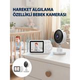 Pileli Store Yakınlaştırma Özellikli Gece Görüşlü Bebek Izleme Kamerası Yeni Nesil