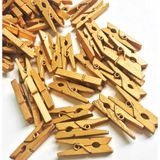 Pilelistore 100'Lü Gold Ahşap Mandal 2.5Cm (10'Lu Paket-1000 Adet)