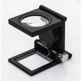 Pilelistore 28X28 Mm Katlanır Sayaçlı Metal Lüp 2 Led Işıklı Büyüteç Tekstil Th-9005A