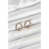 pilelistore 316L Çelik Gold Renk 12 mm Halka Kadın Küpe - TJ-BKP11224