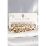 pilelistore 316L Çelik Gold Renk Yıldız Halka Model Kadın Küpe Seti - TJ-BKP10388