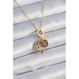 pilelistore 316L Çelik Gold Renk Zirkon Taşlı Ay Yıldız Model Charm Model Kadın Kolye - TJ-BKO9312