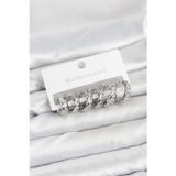 pilelistore 316L Çelik Gümüş Renk Su Yolu Halka Küpe Seti - TJ-BKP11523