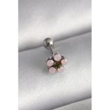 Pilelistore 316L Çelik Gümüş Renk Zirkon Taşlı Çiçek Tragus Piercing - Tj-Pr1277