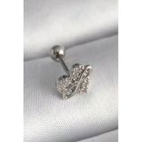 Pilelistore 316L Çelik Gümüş Renk Zirkon Taşlı Sonsuzluk Detay Tragus Piercing - Tj-Pr1249