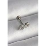 Pilelistore 316L Çelik Gümüş Renk Zirkon Taşlı Sonsuzluk Model Tragus Piercing - Tj-Pr1345