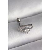 Pilelistore 316L Çelik Gümüş Renk Zirkon Taşlı Toplu İğne Tragus Piercing - Tj-Pr1275