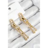 pilelistore 316L Çelik Sallantılı Tifany Model Gold Renk Kadın Küpe - TJ-BKP11213
