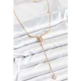 Pilelistore 316L Çelik Zincir Gold Renk Yılan Model Y Kolye - Tj-Bko10662