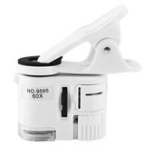 Pilelistore 60X Mini Cep Telefonu Için Mandallı Mikroskop Uv Ledli Büyüteç Model Al2431